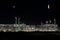 Night View of an Oil Refinery Plant