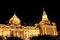 Night view of old buildings along Zhong Shan Road and Waitan in Shanghai