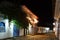 Night view of old colonial houses in historic downtown of Paraty, Brazil