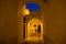 Night view of the old streets in the Tetouan Medina quarter in Northern Morocco. A medina is typically walled, with many narrow