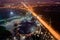 Night view of Olympiapark in Munich