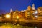 Night view of Onyar and picturesque houses in Girona