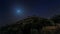 Night view of the outer walls of the ruins of Nimrod fortress, built in the 13th  century in northern Israel