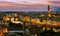 Night view over Arno river in Florence, Italy