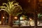 Night view over a fancy cafÃ© in the streets of Funchal