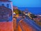 Night view over the rooftops in Monemvasia, Greece