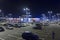 Night view of a parking from a hypermarket 