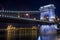 The night view of the Parlament building and the Danube under th