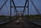 Night View of a Pedestrian Bridge in Fort Benton