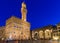 Night view of Piazza della Signoria and Palazzo Vecchio in Florence