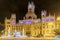 Night view of the Plaza Cibeles in Madrid, Spain