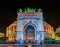 Night view of the Politeama Garibaldi theater in Palermo