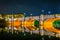 night view of the ponte umberto I bridge over river po with cityscape of torino, italy....IMAGE