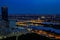 Night View of the Reichsbrucke Bridge in Vienna, Austria