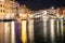 Night view rialto bridge venice italy