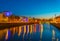 Night view of the riverside of Liffey in Dublin, Ireland