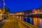 Night view of the riverside of Liffey in Dublin, Ireland