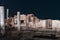 Night view of the ruins of Caesarea city on the Mediterranean coast, which was built by the king of Judea, Herod the Great, in hon