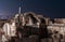 Night view of the ruins of Caesarea city on the Mediterranean coast, which was built by the king of Judea, Herod the Great, in hon