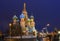 Night view of Saint Basil s Cathedral in Moscow