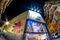 Night view of San Anton market in Madrid, Spain