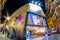 Night view of San Anton market in Madrid, Spain