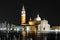 Night view of the San Giorgio Maggiore island, the church and monastery in the lagoon in Venice