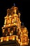 Night view of the San Jose Temple in morelia city, michoacan, mexico.