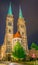Night view of Sankt Sebaldus church in Nurnberg, Germany