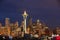 Night View on Seattle Skyline with Space Needle