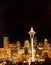 Night View on Seattle Skyline with Space Tower