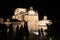 A night view of a section of the Church of St Stephen on Plaza del Concilio de Trento, Salamanca