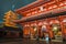 Night view of Sensoji Temple in Asakusa Tokyo Japan