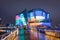 Night view of Seoul Floating Islands, Three artificial islands known as Sebit Dungdungseom (Floating Island).