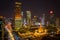 Night view of Shanghai Jing`an CBD