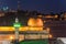 Night view of Siliver dome of Al-Aqsa Mosque , built on top of the Temple Mount, known as Haram esh-Sharif in Islam and al-