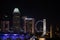 Night view Singapore Downtown, Marina Bay and Big Wheel