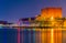 Night view of the Skuespilhuset (Royal Danish Playhouse) in central Copenhagen, Denmark