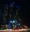 Night view of the skyscrapers in Abu Dhabi