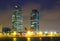 Night view of skyscrapers - center of nightlife at Barcelona