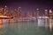 Night view of the skyscrapers in Dubai