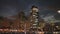 Night view of skyscrapers from port - center of nightlife at Barcelona. Catalonia, Spain