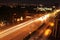 Night View Of Sofia Bulgaria Road Boulevard Landscape Cityscape Blocks Photo.