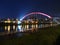 Night view of Songshan Rainbow bridge at Taipei