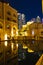 Night view Souk Al Bahar Dubai downtown UAE