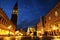 Night view of St. Mark`s Square piazza San Marco, Doge`s Palace Palazzo Ducale in Venice, Italy