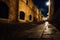 Night view of Street of the Knights, Greece