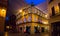 Night view of streets in old part of Sevilla