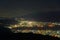 Night View of Suwa city and Mt.Fuji