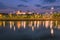 Night view of the Szczecin in Poland